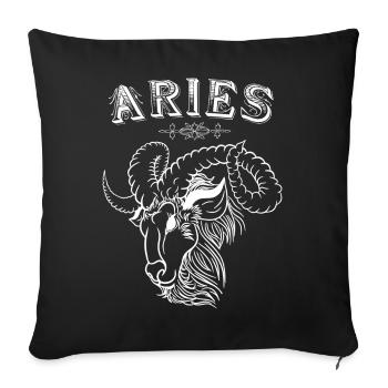 Aries zodiac sign Aries Aries - Sofa pillowcase 17,3'' x 17,3'' (45 x 45 cm) - black - Front