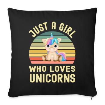 Licornes Licorne - Housse de coussin décorative 45 x 45 cm - noir - Devant