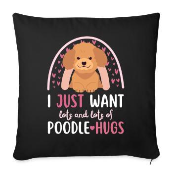 Sweet Poodle Lover Kawaii - Sofa pillowcase 17,3'' x 17,3'' (45 x 45 cm) - black - Front