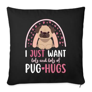 Süßer Mops Liebhaber Kawaii - Sofakissenbezug 45 x 45 cm - Schwarz - Vorne