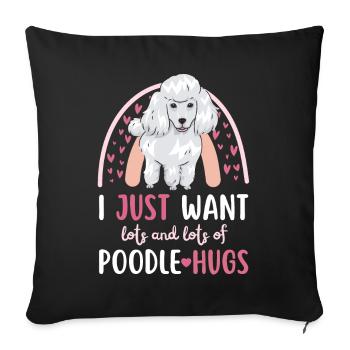 Sweet Poodle Lover Kawaii - Sofa pillowcase 17,3'' x 17,3'' (45 x 45 cm) - black - Front