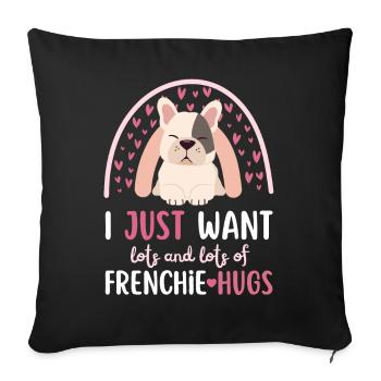 Süße Französische Bulldogge Liebhaber Kawaii - Sofakissenbezug 45 x 45 cm - Schwarz - Vorne