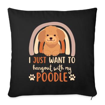 Sweet Poodle Lover Kawaii - Sofa pillowcase 17,3'' x 17,3'' (45 x 45 cm) - black - Front