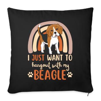 Sweet Beagle Lover Kawaii - Sofa pillowcase 17,3'' x 17,3'' (45 x 45 cm) - black - Front