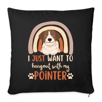 Sweet English Pointer Lover Kawaii - Housse de coussin décorative 45 x 45 cm - noir - Devant
