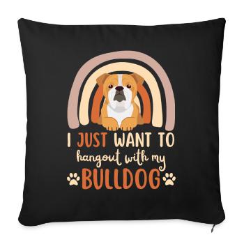 Cute English Bulldog Lovers Kawaii - Sofa pillowcase 17,3'' x 17,3'' (45 x 45 cm) - black - Front
