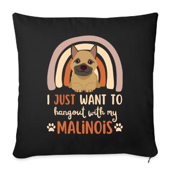 Sweet Belgian Shepherd Lover Kawaii - Sofa pillowcase 17,3'' x 17,3'' (45 x 45 cm) - black - Front