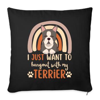 Mignon Boston Terrier Lover Kawaii - Housse de coussin décorative 45 x 45 cm - noir - Devant