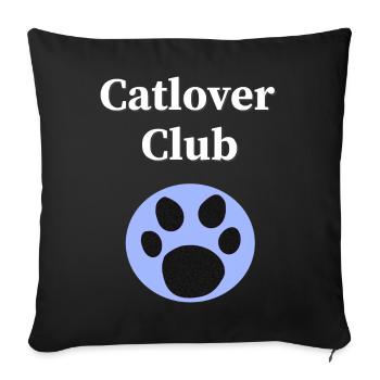 Cat Lover Club, Tier tatzen, closing - Sofakissenbezug 45 x 45 cm - Schwarz - Vorne