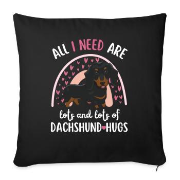 Süßer Dackel Liebhaber Kawaii - Sofakissenbezug 45 x 45 cm - Schwarz - Vorne