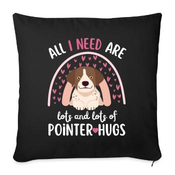 Sweet English Pointer Lover Kawaii - Housse de coussin décorative 45 x 45 cm - noir - Devant