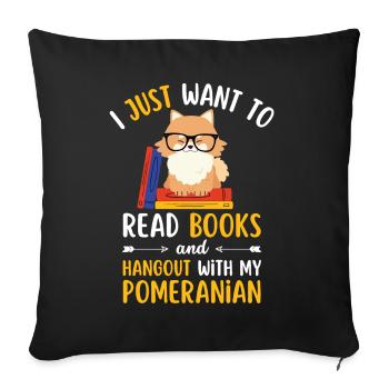 Sweet Dwarf Spitz Book Books kawaii - Sofa pillowcase 17,3'' x 17,3'' (45 x 45 cm) - black - Front