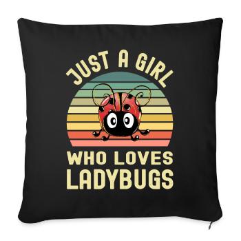 Coccinelle - Housse de coussin décorative 45 x 45 cm - noir - Devant