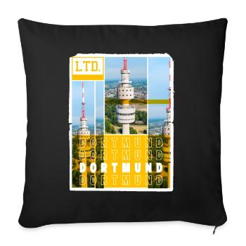 Dortmund Allemagne Ville Skyline Accueil Amour - Housse de coussin décorative 45 x 45 cm - noir - Devant