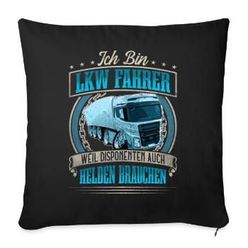 LKW Fahrer - Sofakissenbezug 45 x 45 cm - Schwarz - Vorne