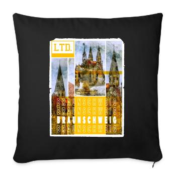 Braunschweig Germany City Skyline Home - Sofa pillowcase 17,3'' x 17,3'' (45 x 45 cm) - black - Front