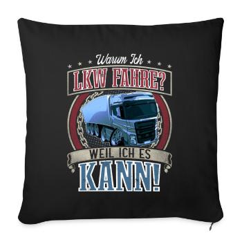 LKW Fahrer - Sofakissenbezug 45 x 45 cm - Schwarz - Vorne