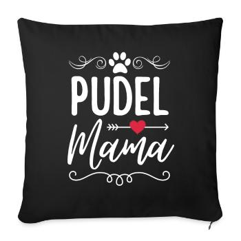Poodle Mama Lover - Sofa pillowcase 17,3'' x 17,3'' (45 x 45 cm) - black - Front