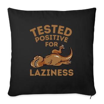 Tired Lazy Dinosaur Funny Saying - Sofa pillowcase 17,3'' x 17,3'' (45 x 45 cm) - black - Front
