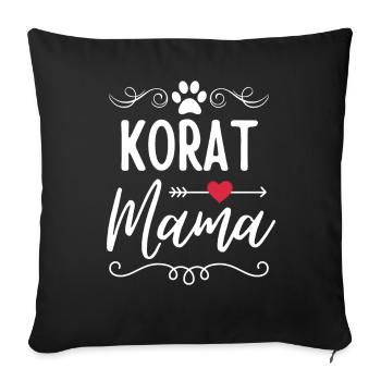 Korat Cat Mama Korat Maman - Housse de coussin décorative 45 x 45 cm - noir - Devant