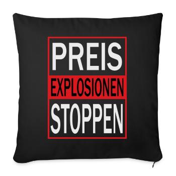 Stop price explosions - Sofa pillowcase 17,3'' x 17,3'' (45 x 45 cm) - black - Front