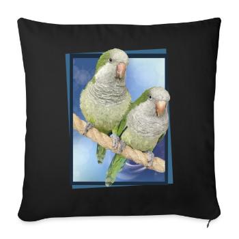 Argentine Parakeet - Sofa pillowcase 17,3'' x 17,3'' (45 x 45 cm) - black - Front