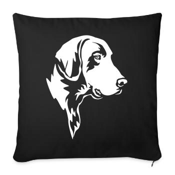 German Shorthair Head "Black Edition" - Sofa pillowcase 17,3'' x 17,3'' (45 x 45 cm) - black - Front