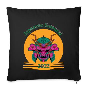 Japanese Samurai_2022 - Sofa pillowcase 17,3'' x 17,3'' (45 x 45 cm) - black - Front