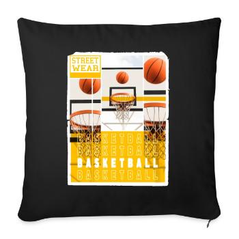Basketball Basketballer Korb Dunking Sport Vintage - Sofakissenbezug 45 x 45 cm - Schwarz - Vorne