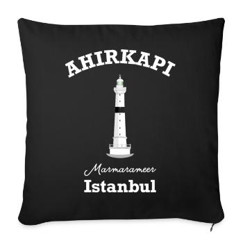 Istanbul, Leuchtturm Ahirkapi, Marmarameer, Türkei - Sofakissenbezug 45 x 45 cm - Schwarz - Vorne