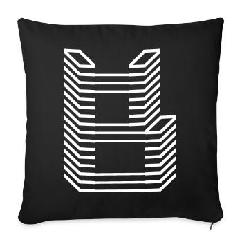 Conception unique du logo Lettre B « Blanc » - Housse de coussin décorative 45 x 45 cm - noir - Devant