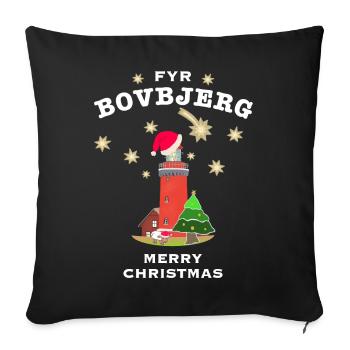Christmas Denmark, lighthouse Bovbjerg - Sofa pillowcase 17,3'' x 17,3'' (45 x 45 cm) - black - Front