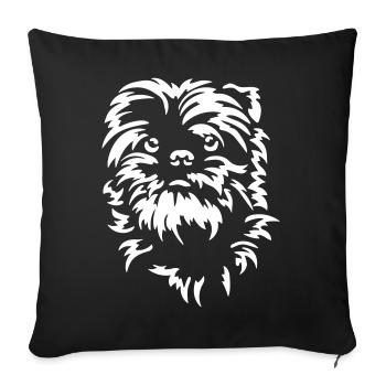 Affenpinscher tête « Black Edition » - Housse de coussin décorative 45 x 45 cm - noir - Devant