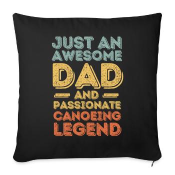 Papa Canoe retro - Sofa pillowcase 17,3'' x 17,3'' (45 x 45 cm) - black - Front