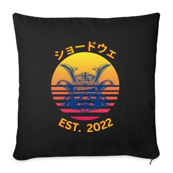 桜の日本語 1 - Housse de coussin décorative 45 x 45 cm - noir - Devant