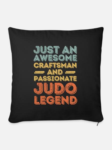 Handwerker Judo retro - Sofakissenbezug 45 x 45 cm - Schwarz
