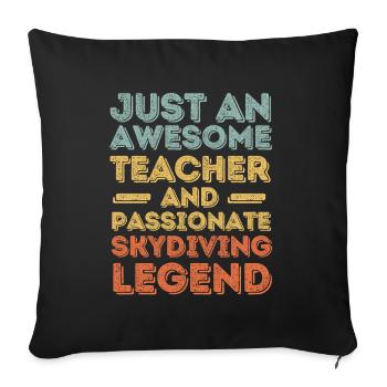 Professeur de parachutisme rétro - Housse de coussin décorative 45 x 45 cm - noir - Devant