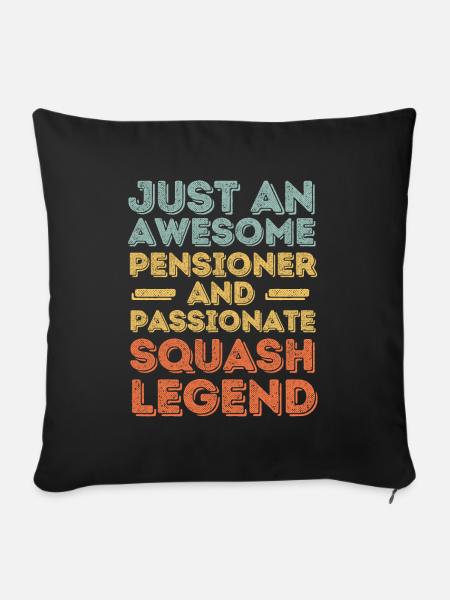 Rentner Squash retro - Sofakissenbezug 45 x 45 cm - Schwarz
