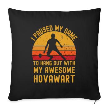 Badminton et Hovawart - Housse de coussin décorative 45 x 45 cm - noir - Devant