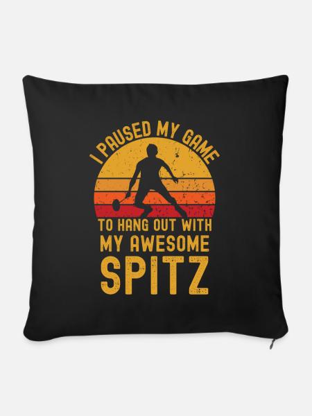Badminton und Spitz - Sofakissenbezug 45 x 45 cm - Schwarz