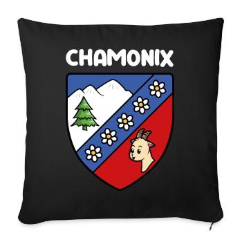 Flag Mignon Chamonix Mont Blanc Haute Savoie - Sofa pillowcase 17,3'' x 17,3'' (45 x 45 cm) - black - Front