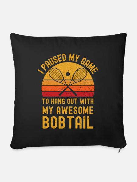 Squash und Bobtail - Sofakissenbezug 45 x 45 cm - Schwarz