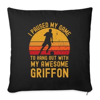 Football and Griffon - Sofa pillowcase 17,3'' x 17,3'' (45 x 45 cm) - black - Front
