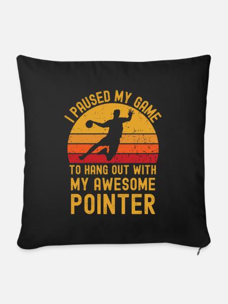 Handball und Pointer - Sofakissenbezug 45 x 45 cm - Schwarz