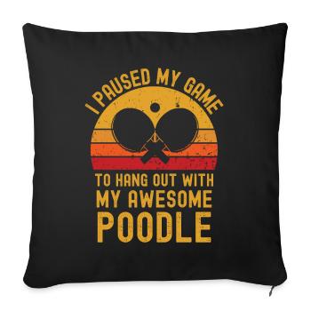 Table tennis and poodles - Sofa pillowcase 17,3'' x 17,3'' (45 x 45 cm) - black - Front