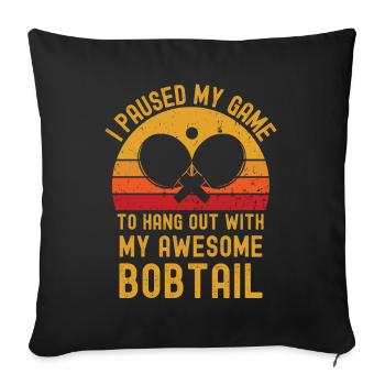 Table tennis and bobtail - Sofa pillowcase 17,3'' x 17,3'' (45 x 45 cm) - black - Front