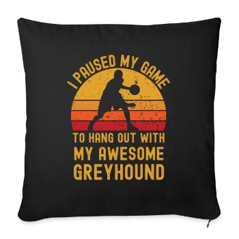 Basketball und Greyhound - Sofakissenbezug 45 x 45 cm - Schwarz - Vorne