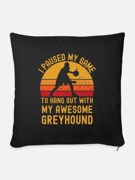 Basketball und Greyhound - Sofakissenbezug 45 x 45 cm - Schwarz