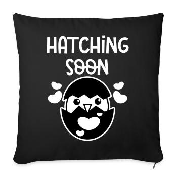 Bébé Coeur Bébé Ventre Grossesse Maman enceinte - Housse de coussin décorative 45 x 45 cm - noir - Devant