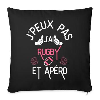 J Peux Pas J Ai Ruby et apero - Housse de coussin décorative 45 x 45 cm - noir - Devant